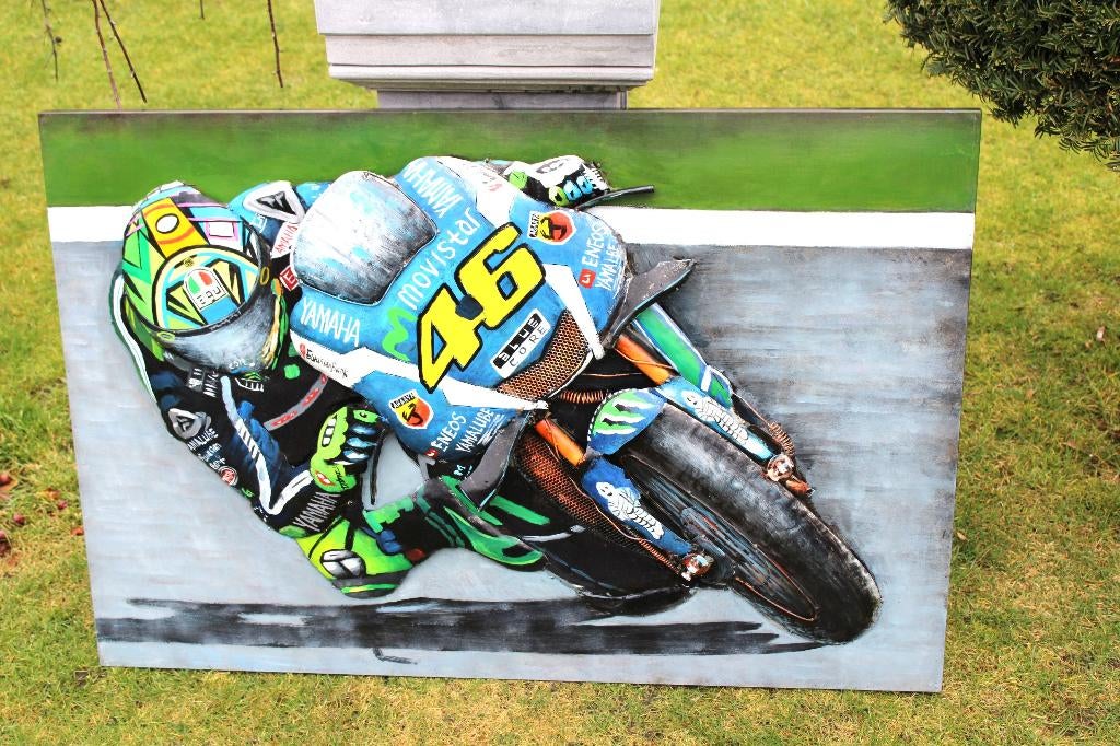 cadre en métal avec relief , course de moto, Enlèvement, Neuf