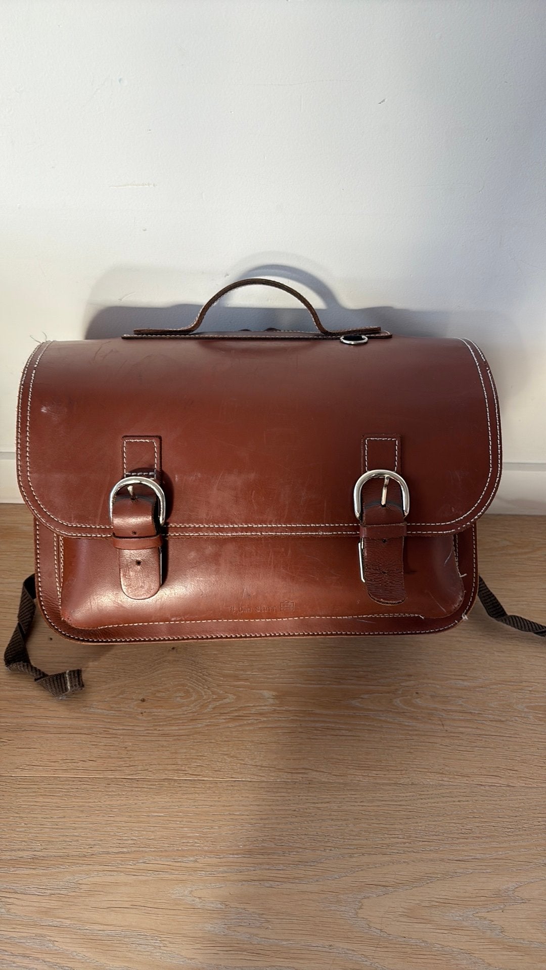 Own stuff boekentas, Handtassen en Accessoires, Tassen | Schooltassen, Ophalen, Zo goed als nieuw, Bruin