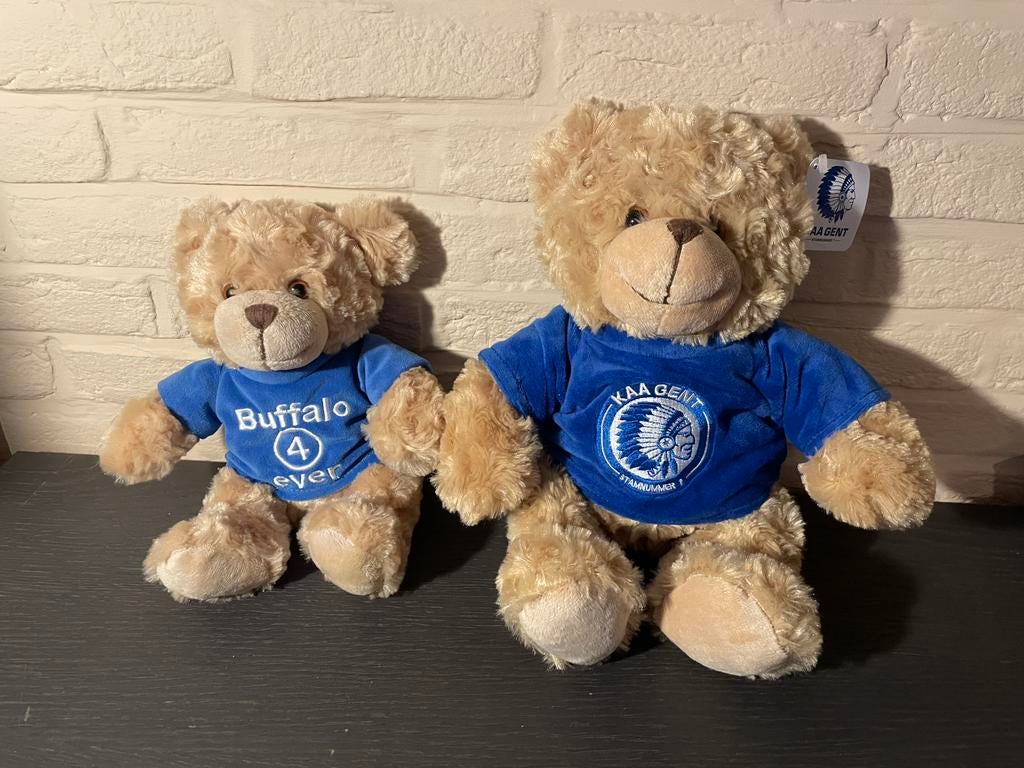 2 teddyberen kaa gent blauw - 33 cm en 27 cm, Verzamelen, Ophalen of Verzenden, Zo goed als nieuw