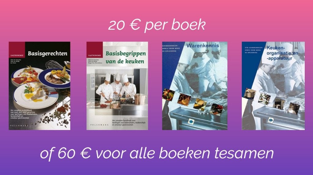 4 STUDIEBOEKEN voor KOKS IN OPLEIDING, Boeken, Kookboeken, Ophalen of Verzenden, Zo goed als nieuw