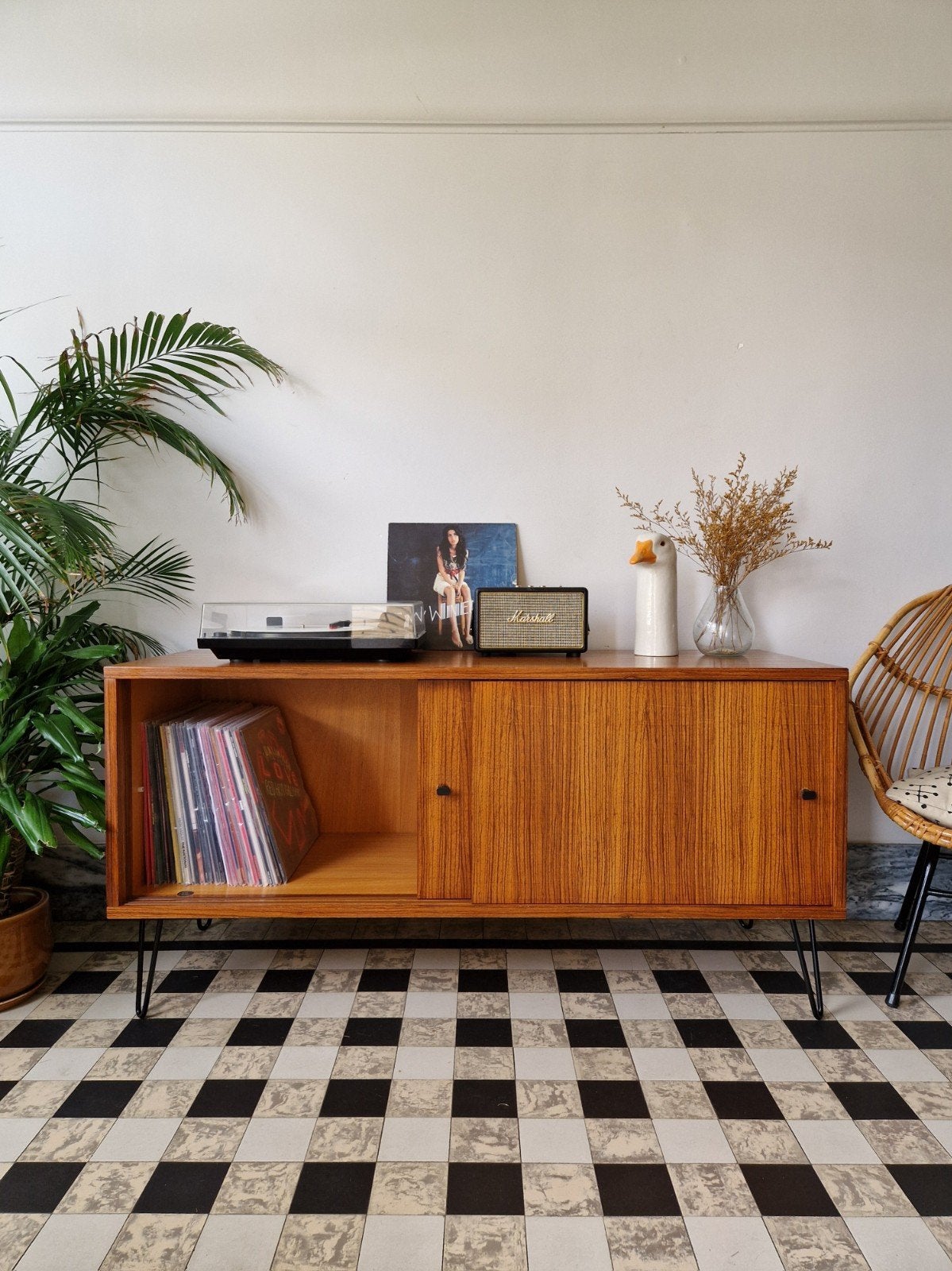 Vintage midcentury dressoir | platenspeler meubel | kast, Enlèvement