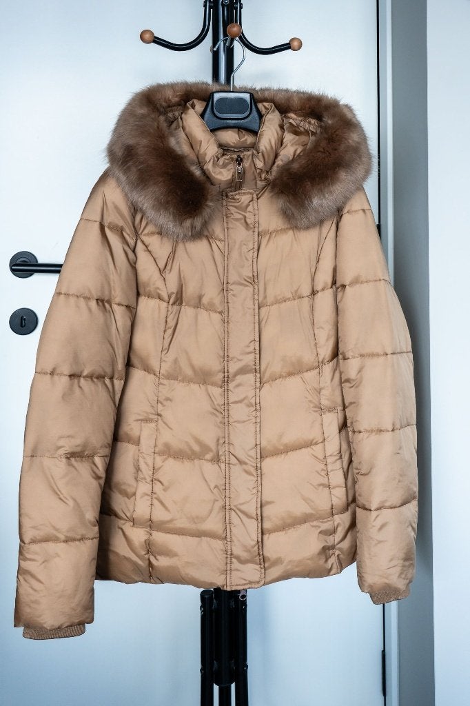 Jas, merk River Woods, maat XS, als nieuw, Kleding | Dames, River Woods, Beige, Ophalen of Verzenden, Zo goed als nieuw