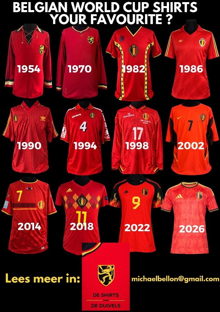 Livre photo avec tous les maillots portés des Diables Rouges, Enlèvement ou Envoi, Neuf, Livre ou Revue