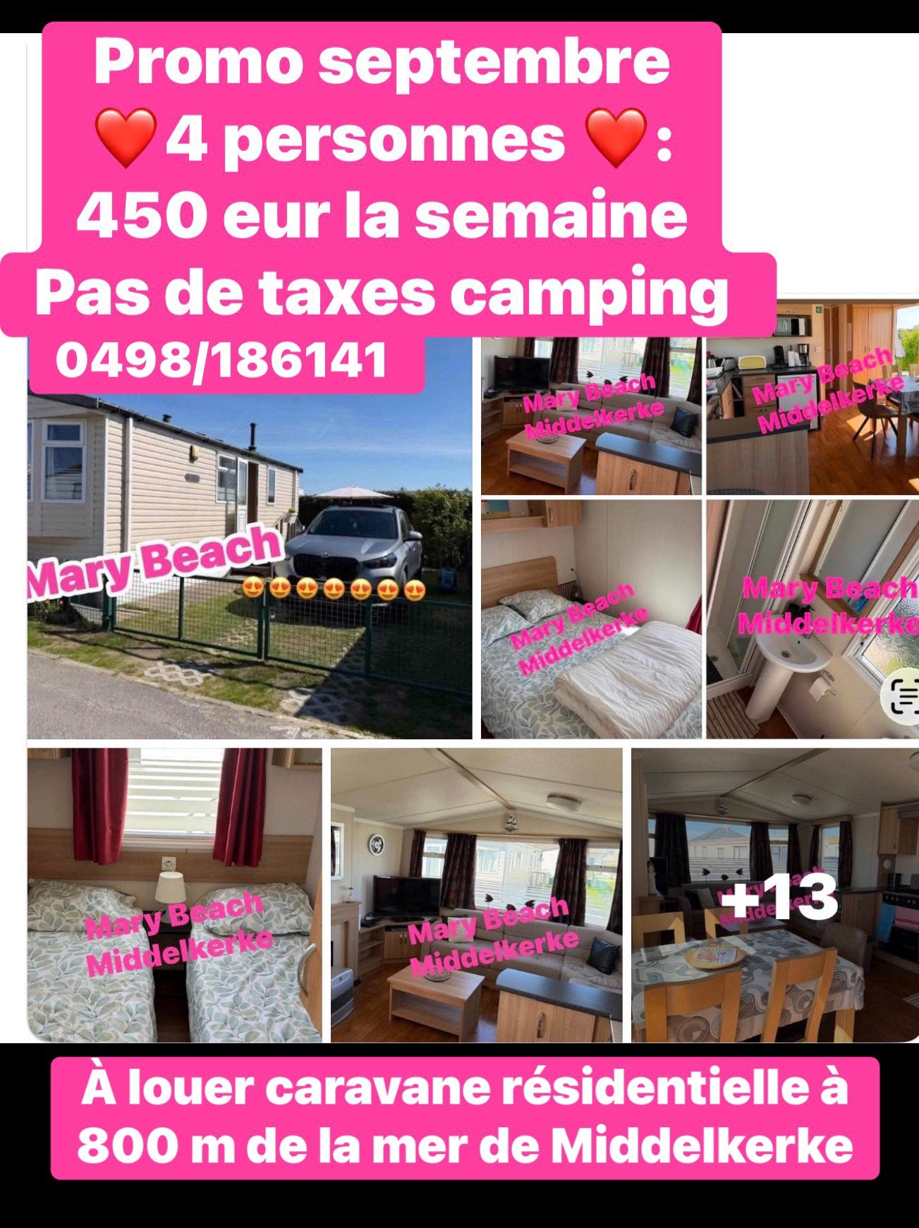caravane à louer à Middelkerke