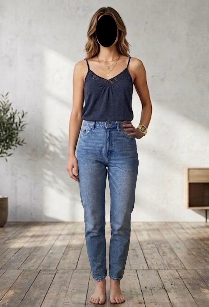 Jeans coupe mom Taille S, Enlèvement ou Envoi, Comme neuf, Bleu
