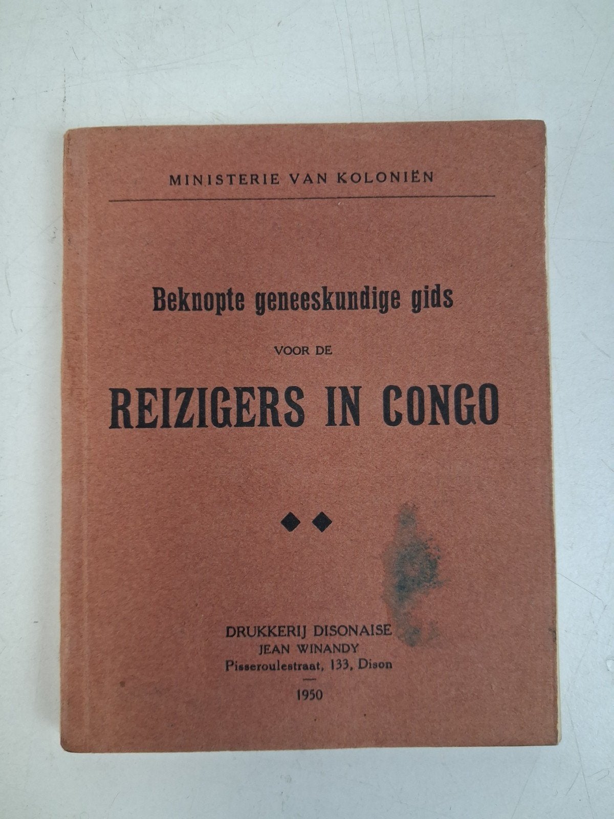 beknopte geneeskundige gids voor reizigers in Congo, Boeken, Verzenden