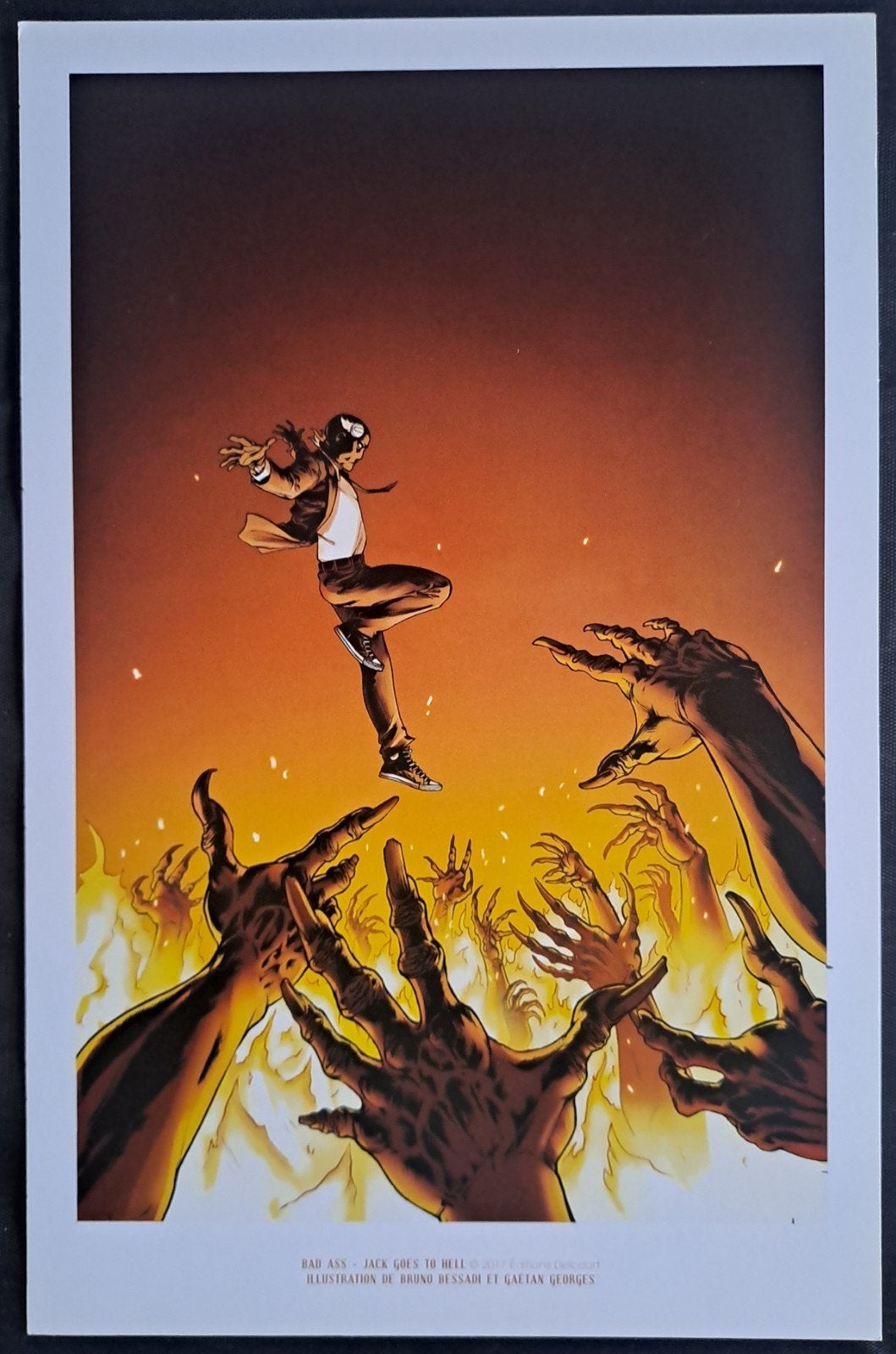 Ex libris / prent b5 Badass-Jack goes to hell, Ophalen of Verzenden, Prent