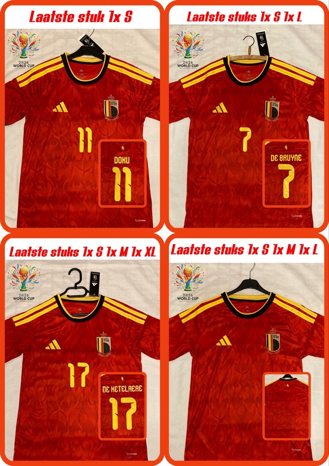 Laatste stuks WK shirts Rode Duivels, Ophalen of Verzenden, Nieuw, Shirt