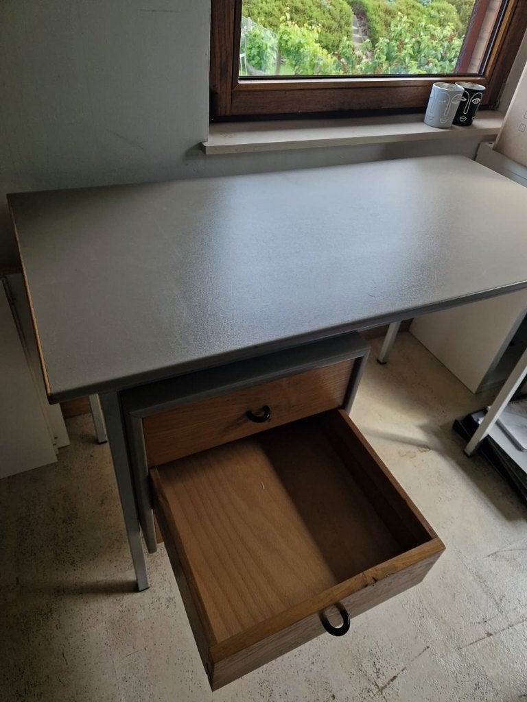 Bureau avec tiroirs - 2 pièces, Maison & Meubles, Bureau d'écolier, 120 cm, Classique, Métal