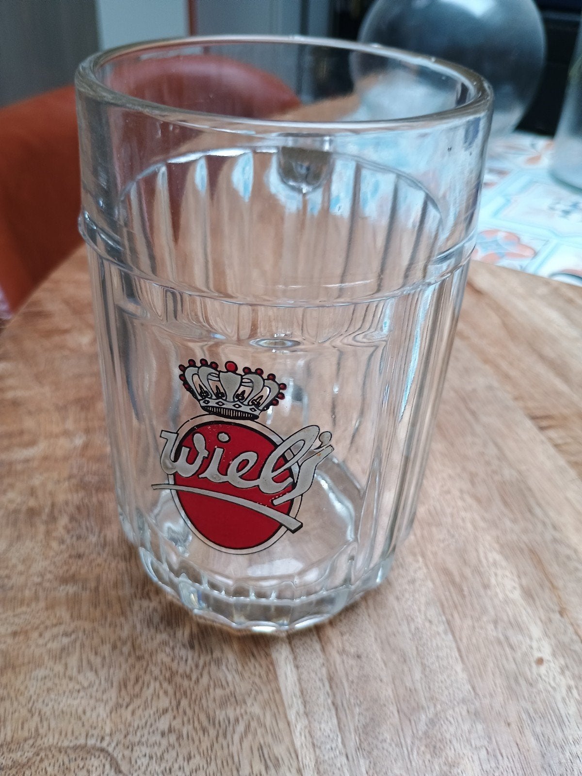 bierkroes halve liter merk wiel's bierglas, Verzamelen, Ophalen, Bierglas