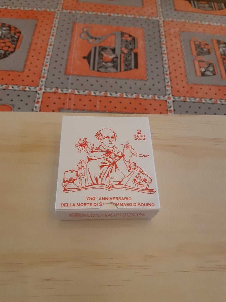 Vaticaan : Proof herdenkingsmunt 2024 'Thomas van Aquino', Ophalen of Verzenden, Vaticaanstad, 2 euro, Losse munt