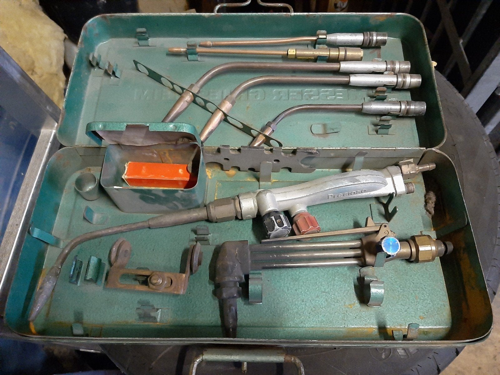 Vintage Lasapparaat / brander set in Metalen Koffer, Bricolage & Construction, Enlèvement ou Envoi, Utilisé