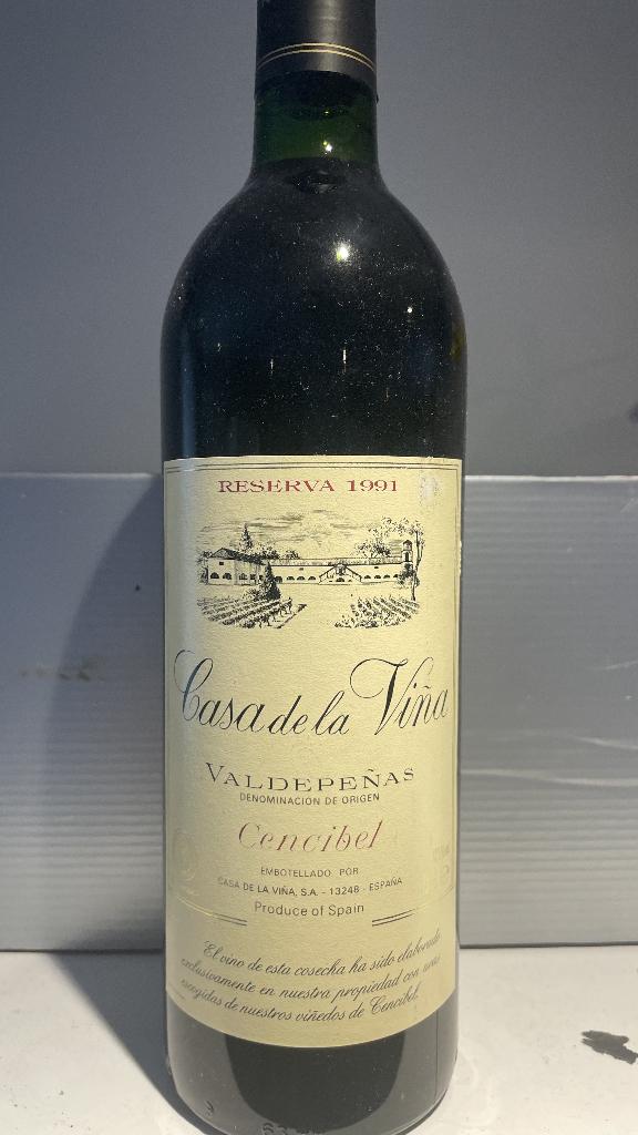 Valdepeñas reserva 1991 Casa de la Vina, Spanje, Ophalen of Verzenden, Spanje