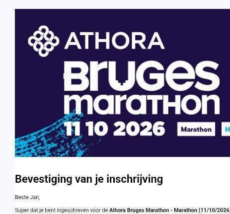 Athora Brugge Marathon, Une personne