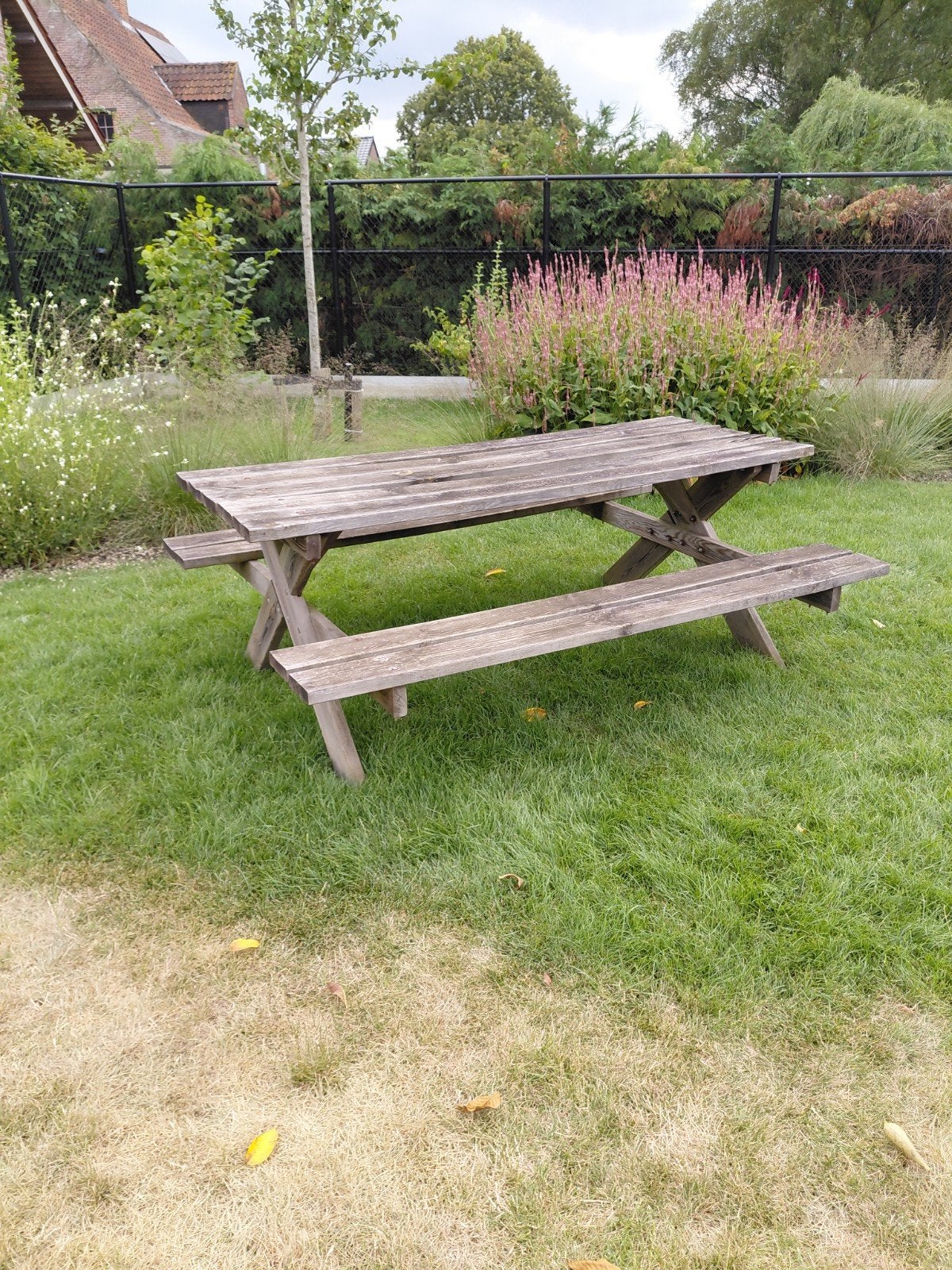 picknicktafel, Tuin en Terras, Ophalen, Gebruikt, Rechthoekig, Hout