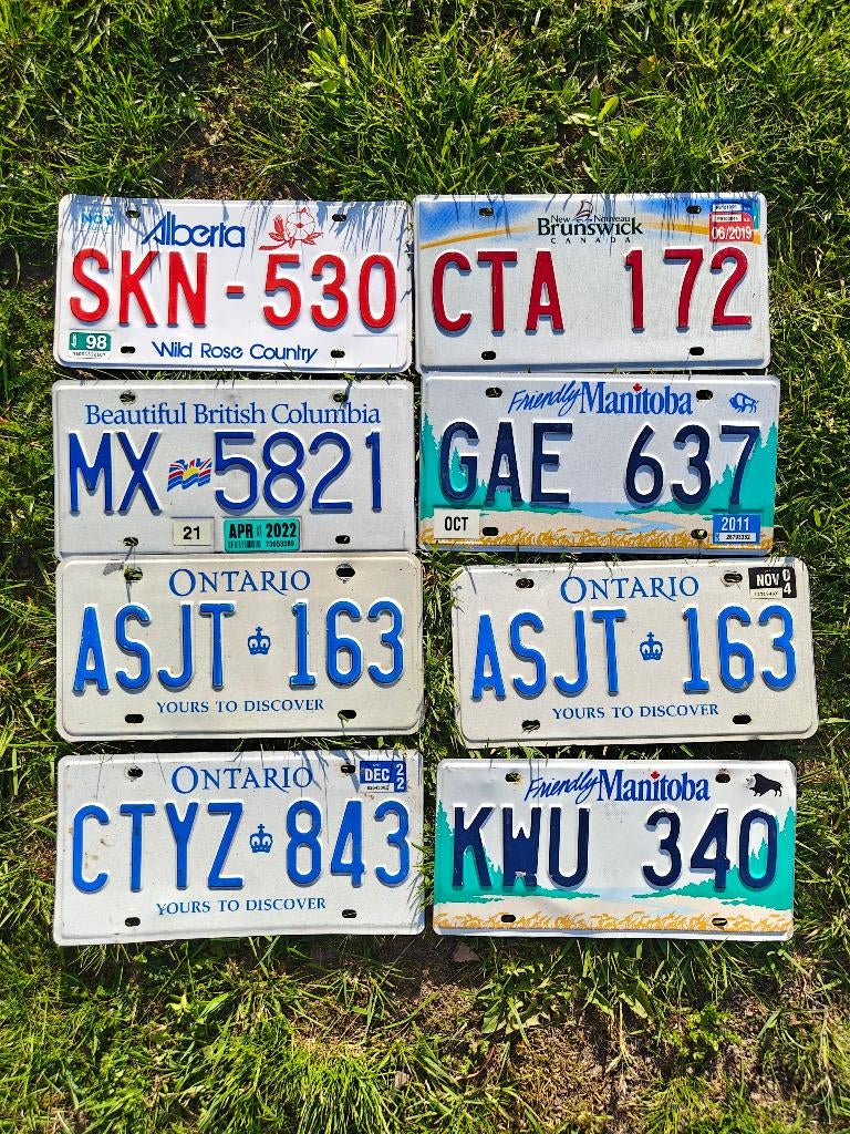 Nummerplaten Canada, Verzamelen, Overige Verzamelen, Ophalen of Verzenden, Gebruikt