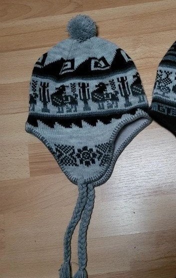 nieuw warme Peruaanse grijs muts met vlechten, Enlèvement ou Envoi, Neuf, Bonnet