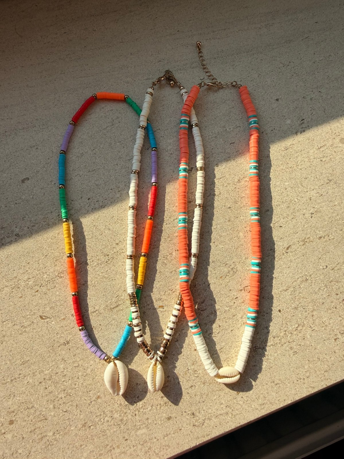 Gekleurde parel ketting, Handtassen en Accessoires, Kettingen, Ophalen, Zo goed als nieuw