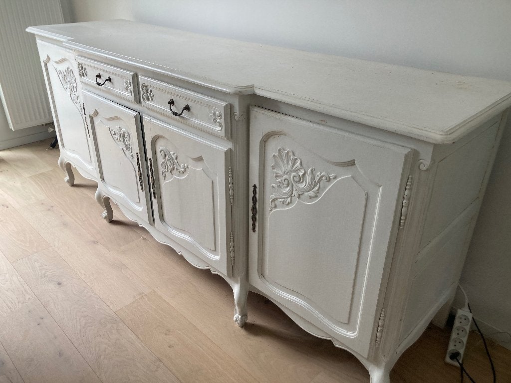 Wit vintage dressoir, Huis en Inrichting, Ophalen, Gebruikt, 1 of 2 laden, 200 cm of meer