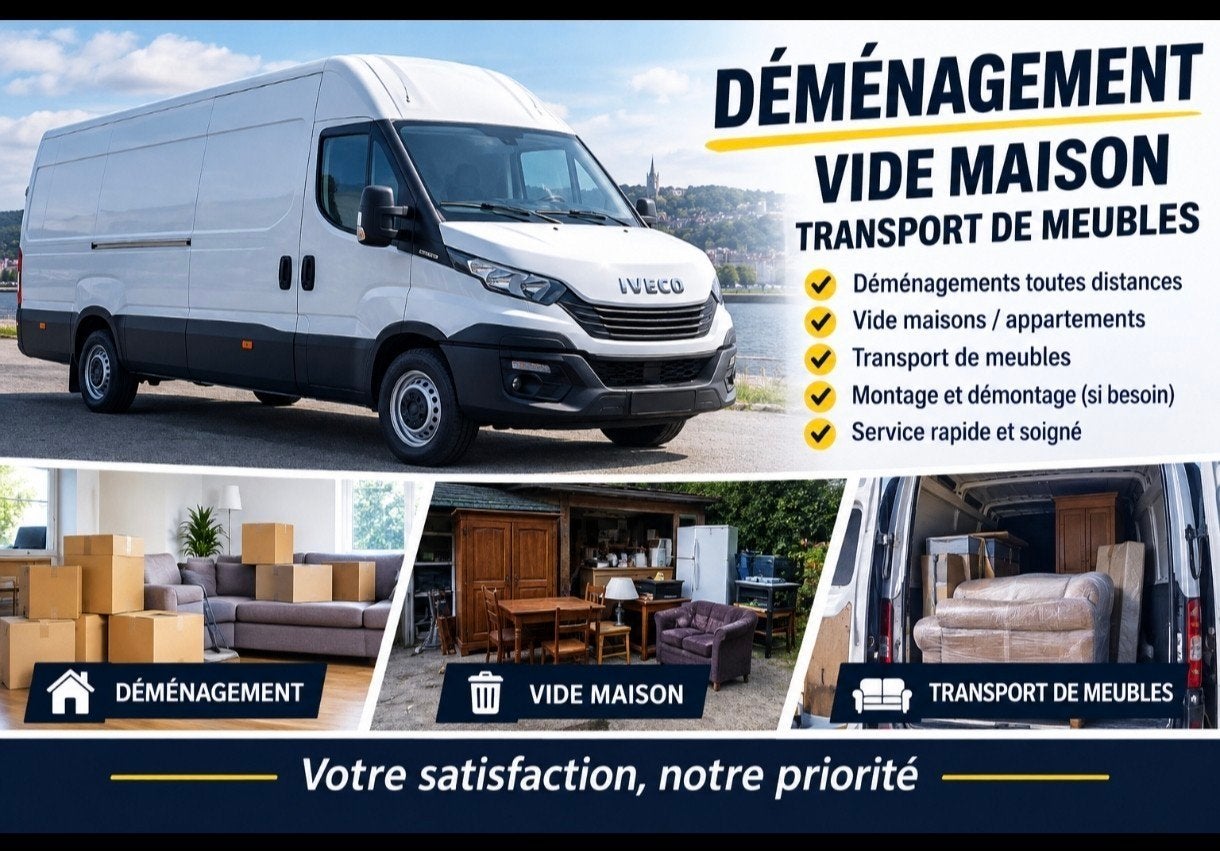 CAMIONNETTE DÉMÉNAGEMENT + CHAUFFEUR province de Liège