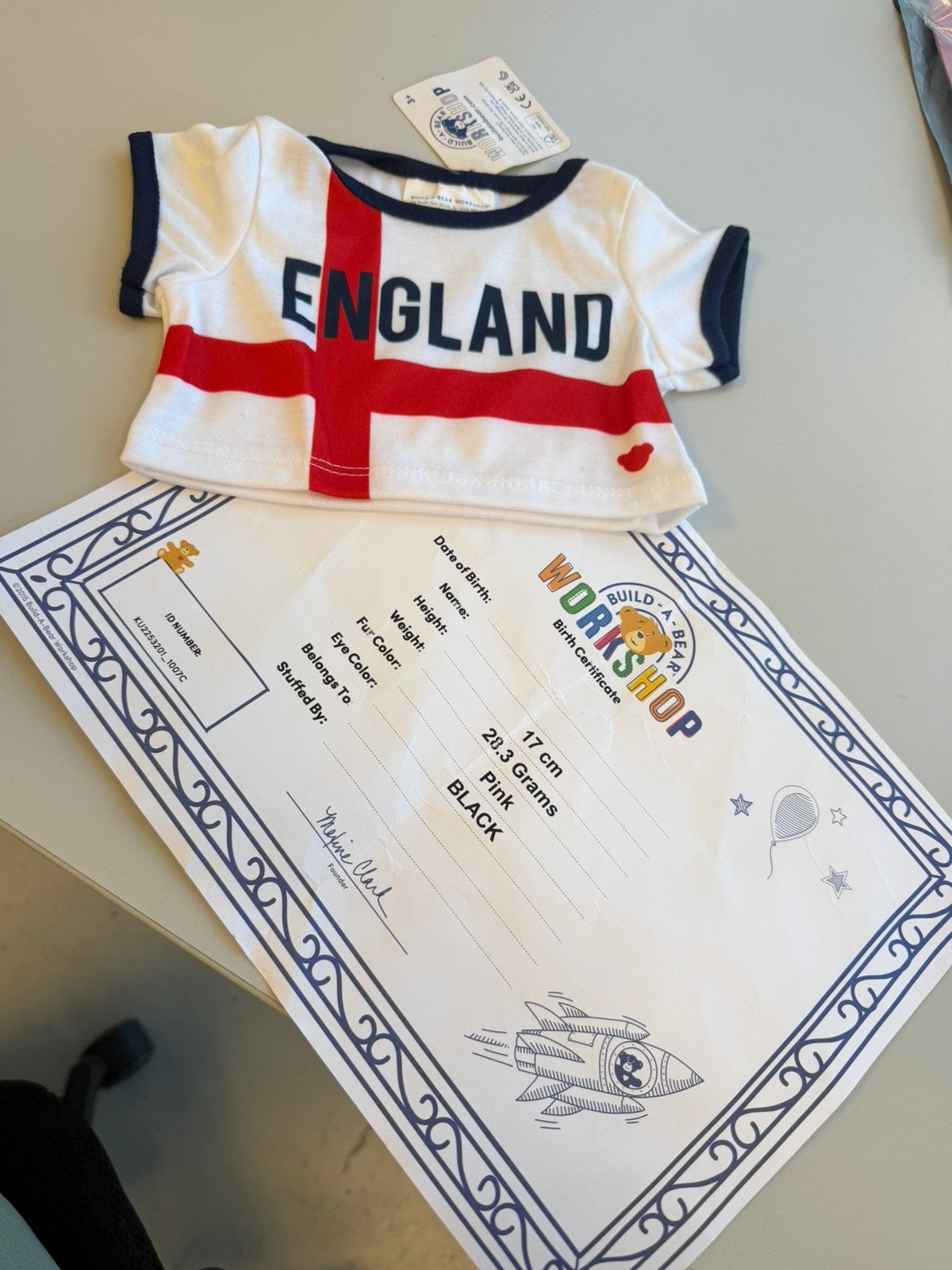 Build-A-Bear England T-Shirt Nieuw Met Labels en certificaat, Ophalen of Verzenden, Nieuw, Overige typen