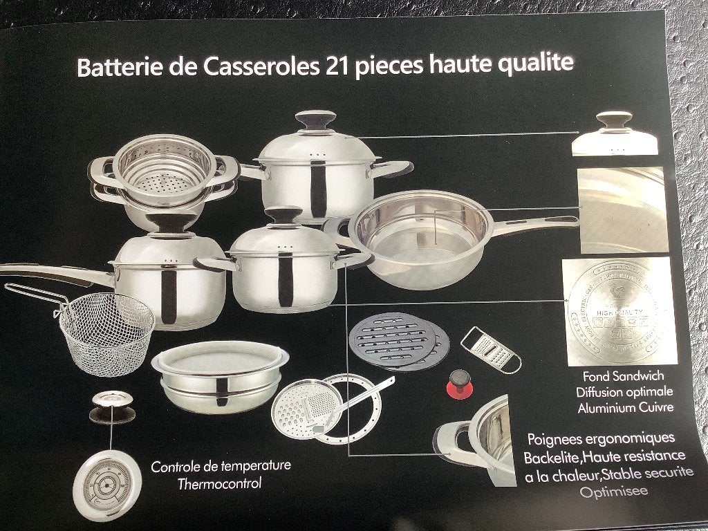 Kookpottenset, Ophalen, Inox, Met handvatten, Nieuw