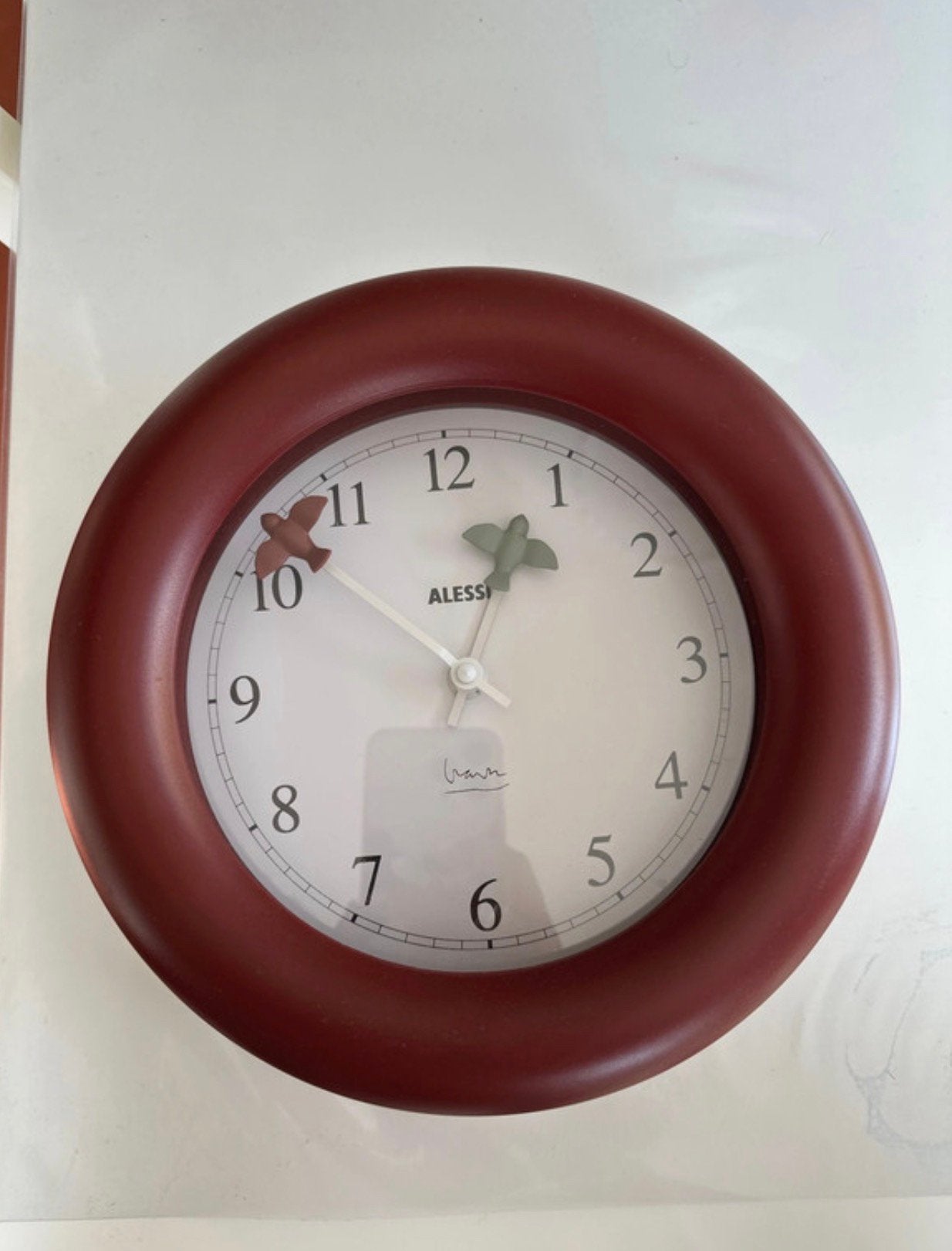 Horloge Vintage Alessi du nom de Birdy, Enlèvement ou Envoi, Vintage, Comme neuf, Blanc