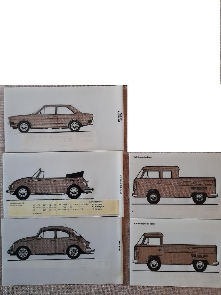Pochoirs de peinture VW T2, Coccinelle + Cabriolet, Audi 80, Envoi, Comme neuf, Volkswagen