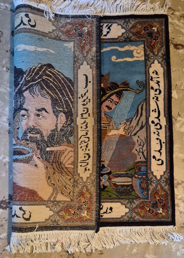 perzische (tabriz) PICTORIAL HANDGEKNOOPTE wandTAPIjt, Enlèvement ou Envoi