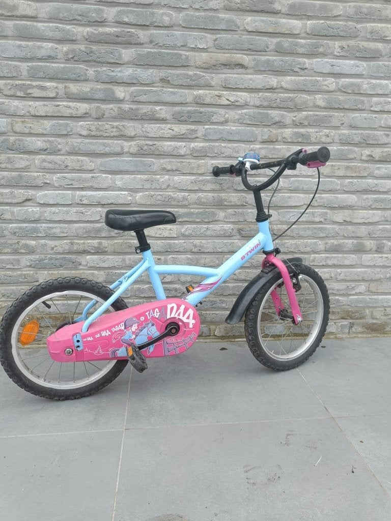 kinderfiets 16 inch, Fietsen en Brommers, Ophalen, Gebruikt, Velgrem, 16 tot 20 inch