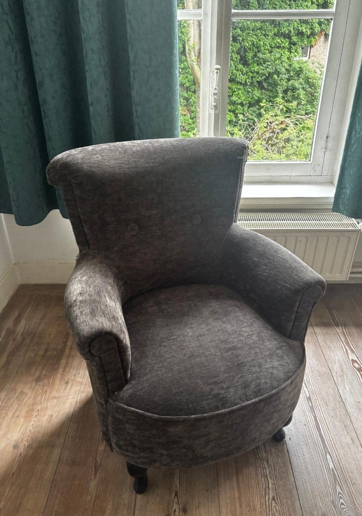 Velvet grey chair, Ophalen, Gebruikt, Hout, Eén