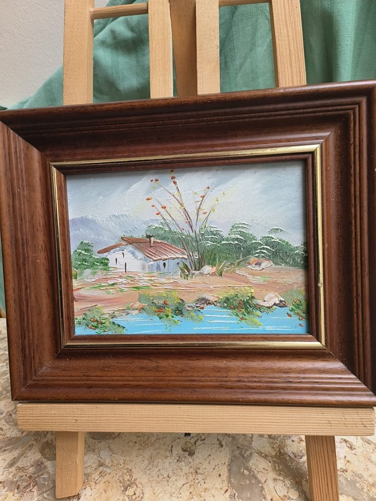 Klein schilderijtje op plaat (25cm op 20cm), Antiquités & Art, Art | Peinture | Classique, Enlèvement ou Envoi, Panneau, Paysage