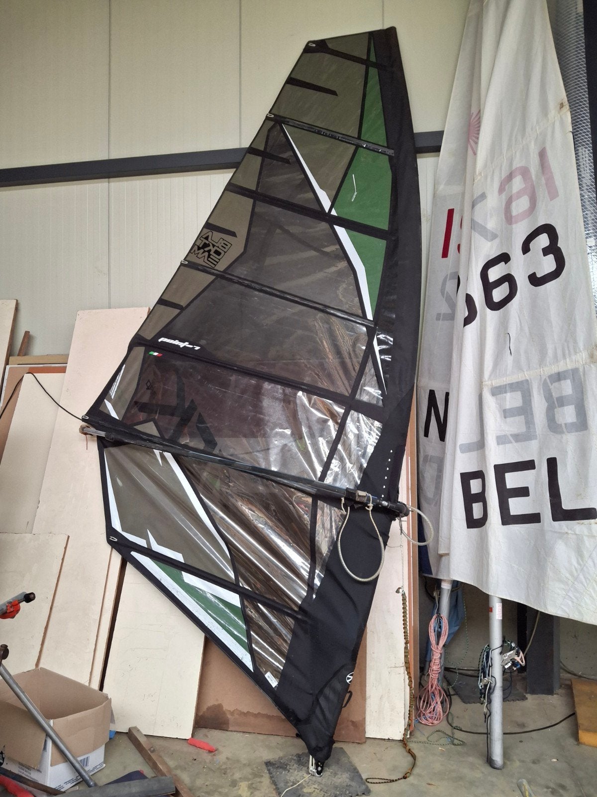 point 7 pro ack 6.0 +carbon mast +verleng mast, Ophalen, 5 tot 6.5 m², Point-7, Zeil