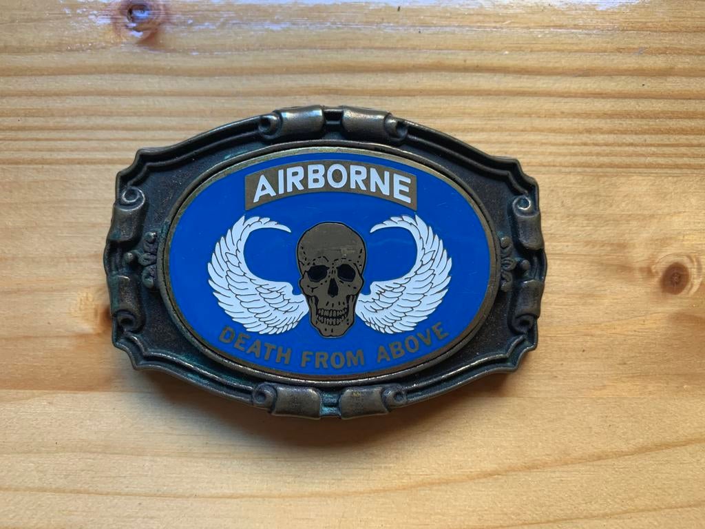 Riem gesp - belt buckle ‘Death from above’, Ophalen of Verzenden, Zo goed als nieuw, Losse buckle of gesp