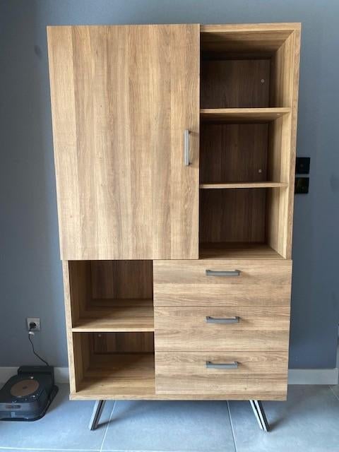 Buffet + meuble de bar, Enlèvement, Comme neuf, Autres essences de bois, Avec tablette(s)