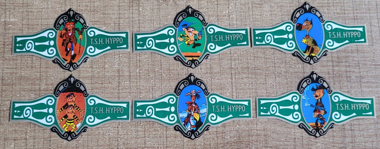 Lucky Luke: 6 sigarenbandjes, Ophalen of Verzenden, Overige figuren, Nieuw, Plaatje, Poster of Sticker