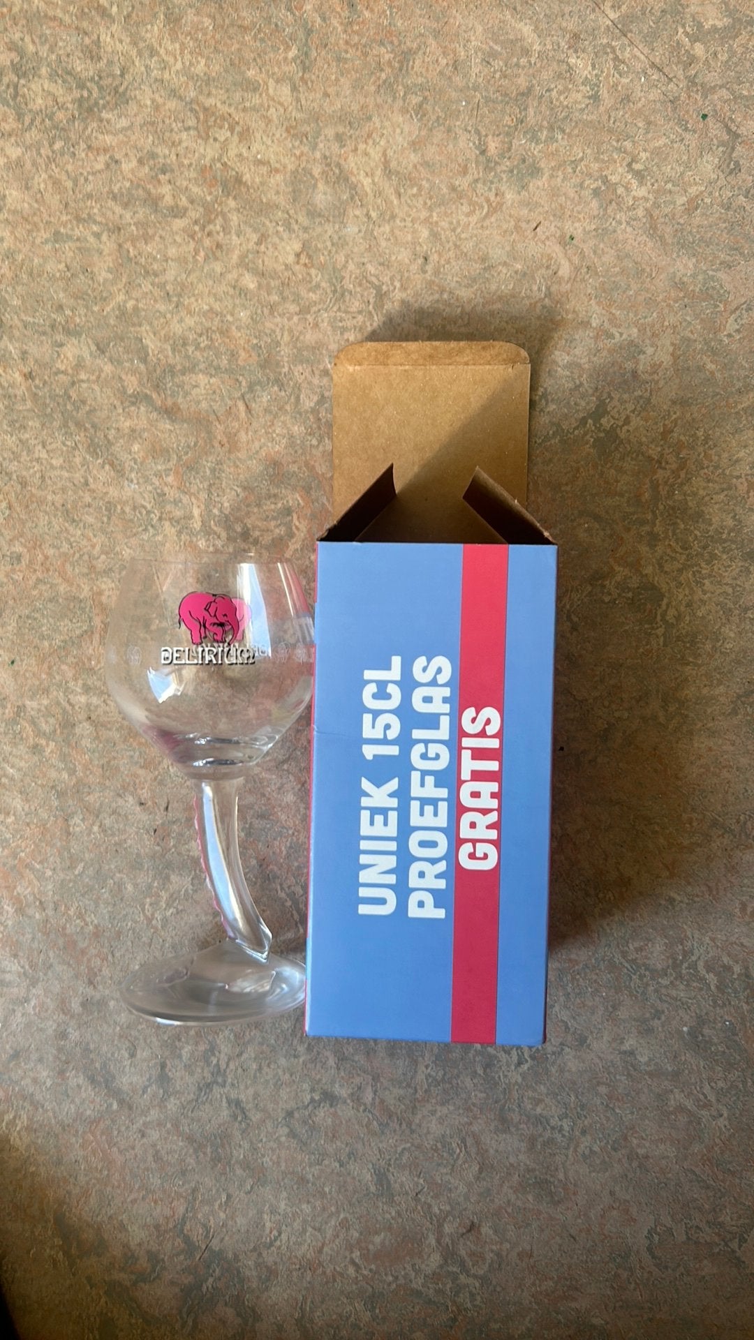 Bierglas Delirium 15cl., Ophalen, Zo goed als nieuw