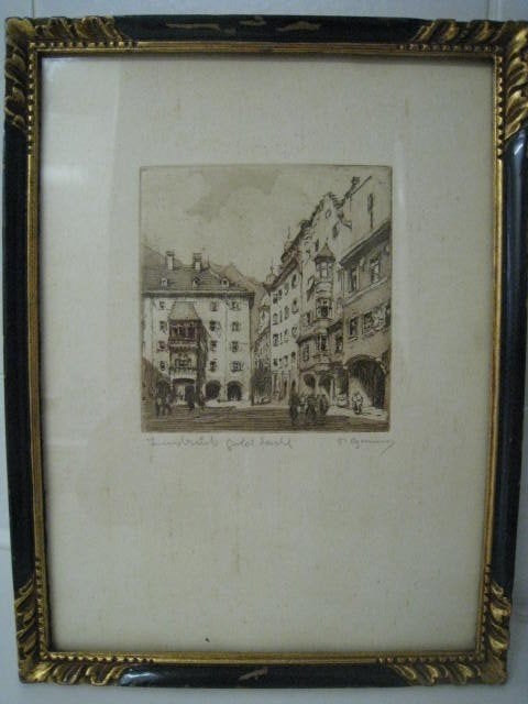 Tekening Innsbruck Gold Zanhl, Antiek en Kunst, Kunst | Tekeningen en Fotografie, Ophalen, Tekening