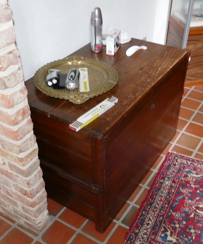 Vieux coffre (de voyage) en bois (85x50x56), Maison & Meubles, Accessoires pour la Maison | Coffres, Utilisé, 50 à 75 cm, 50 à 100 cm