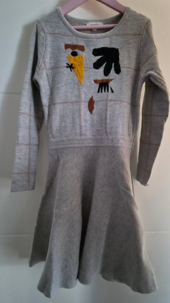 Robe-pull patineuse CATIMINI - 8 ans - Tricot & Lurex doré, Catimini, Robe ou Jupe, Comme neuf, Enlèvement