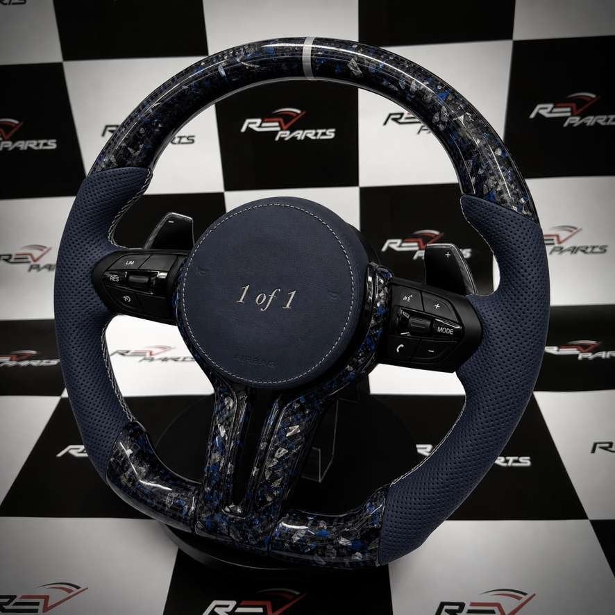Volant en carbone forgé bleu BMW F et E, Enlèvement ou Envoi, Neuf, BMW