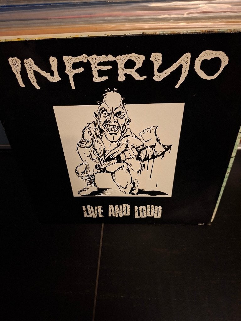 lp - inferno - live and loud - bak 5, Enlèvement ou Envoi, Utilisé, Hardcore, Pochette photo