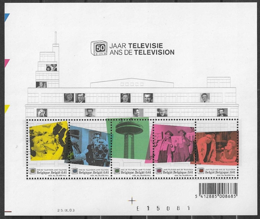 België OPC BL106 50 jaar televisie  **, Ophalen of Verzenden, Postfris, Postfris
