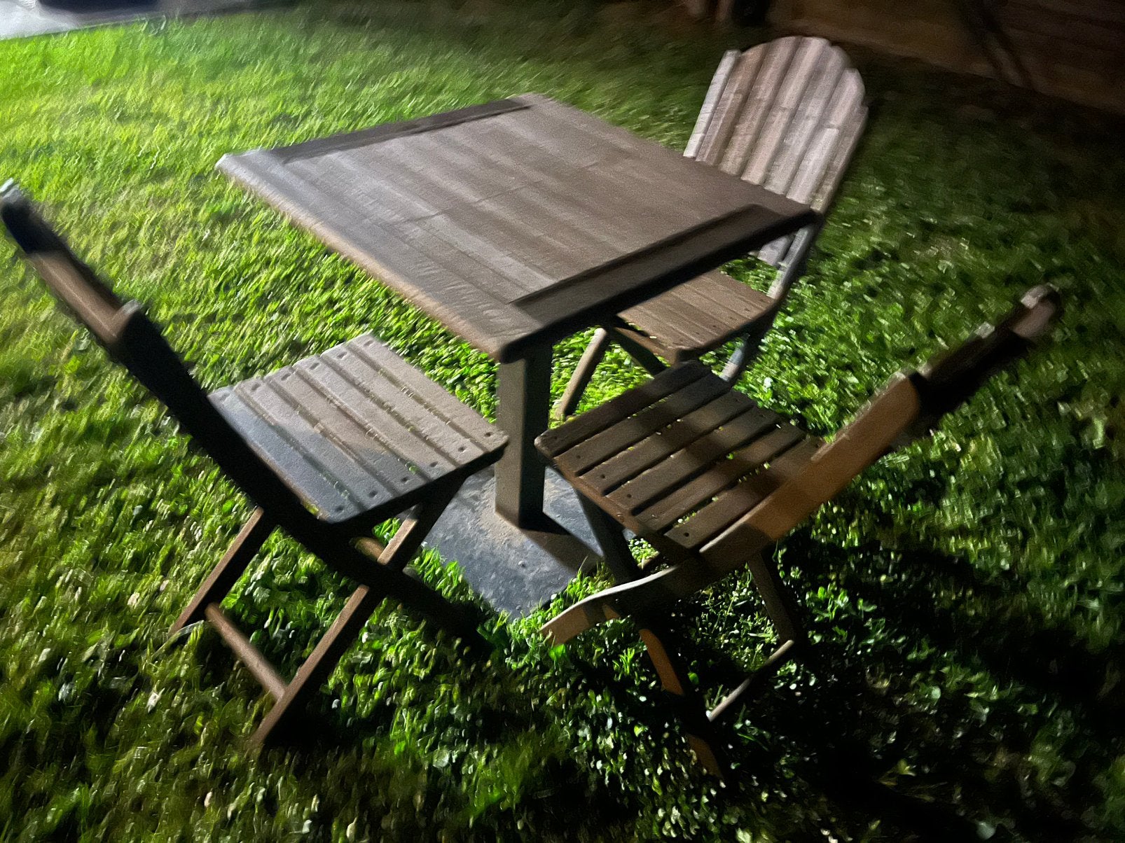 Teak tafel (90/90cm) met 3 plooibare stoelen topmerk Bristol, Tuin en Terras, Ophalen, Zo goed als nieuw