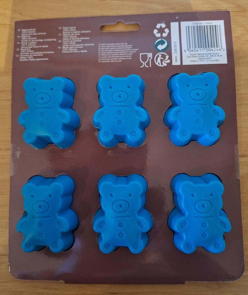 Siliconen bakvorm met 6 uitsparingen in beertjesvorm, NIEUW, Huis en Inrichting, Nieuw, Ophalen of Verzenden, Overige merken, Rubber/elastomeren