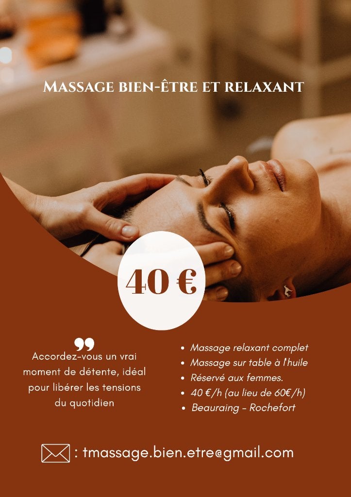 Massage bien-être & relaxant pour femmes, Enlèvement