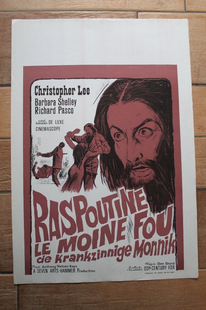 filmaffiche Rasputin The Bad Monk 1966 filmposter, Collections, Enlèvement ou Envoi, Rectangulaire vertical, A1 jusqu'à A3, Comme neuf