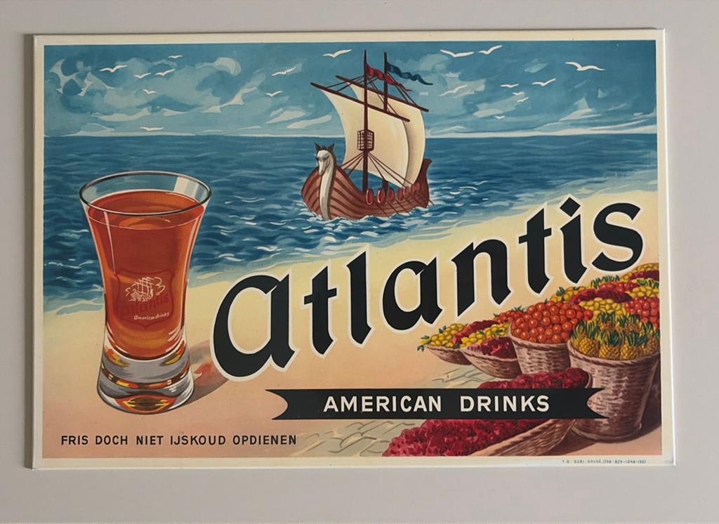 Reclamebord “Atlantis”, Ophalen of Verzenden, Nieuw, Reclamebord