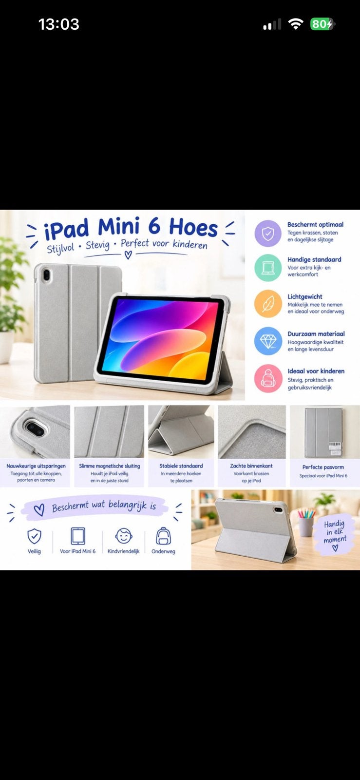 Hoes ipad mini 6, Ophalen of Verzenden, Zo goed als nieuw
