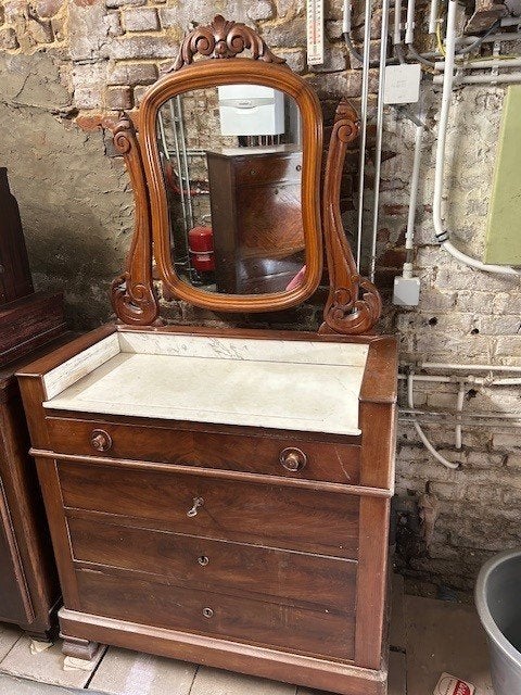 Meuble ancien type lavabo avec miroir pivotant, Antiquités & Art, Enlèvement